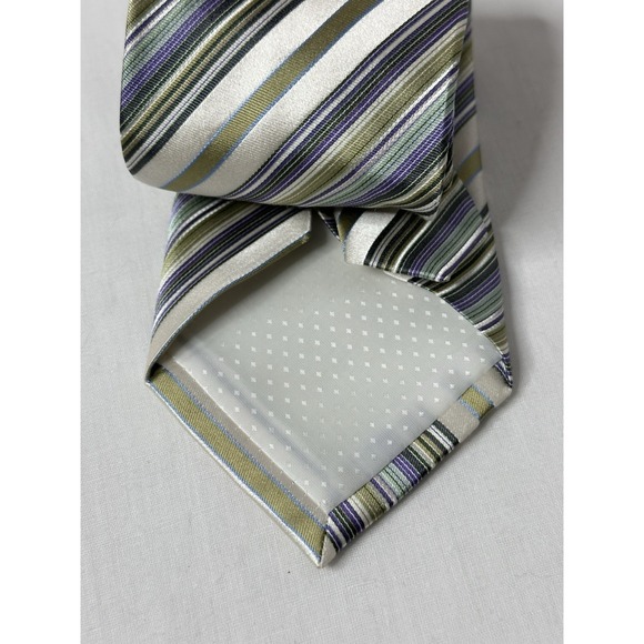 Geoffrey Beene Hand Made 100% Silk Men's Neck Tie Jacquard Repp Tie Spring - Picture 4 of 5